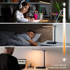 Desk Lamp with Wireless Charger，USB Charging Port, Dimmable Office Desk Light - Image 5