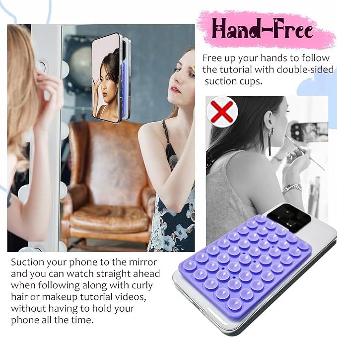 2 Pack Silicone Suction Cup Phone Case Mount Double Sided, Hands-Free Strong - Image 7
