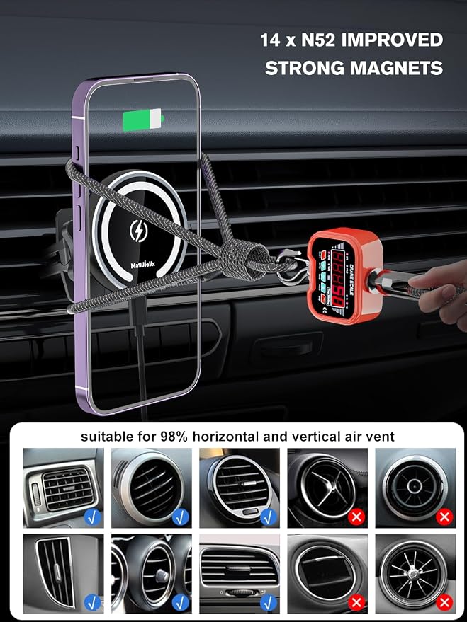 for Magnetic Magsafe Car Mount Charger, Wireless Car Charger - Image 4