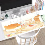 Cute Desk Mat Anime Cartoon Desk Pad Mouse Pad Kawaii Large Yellow Shiba Inu - Image 4