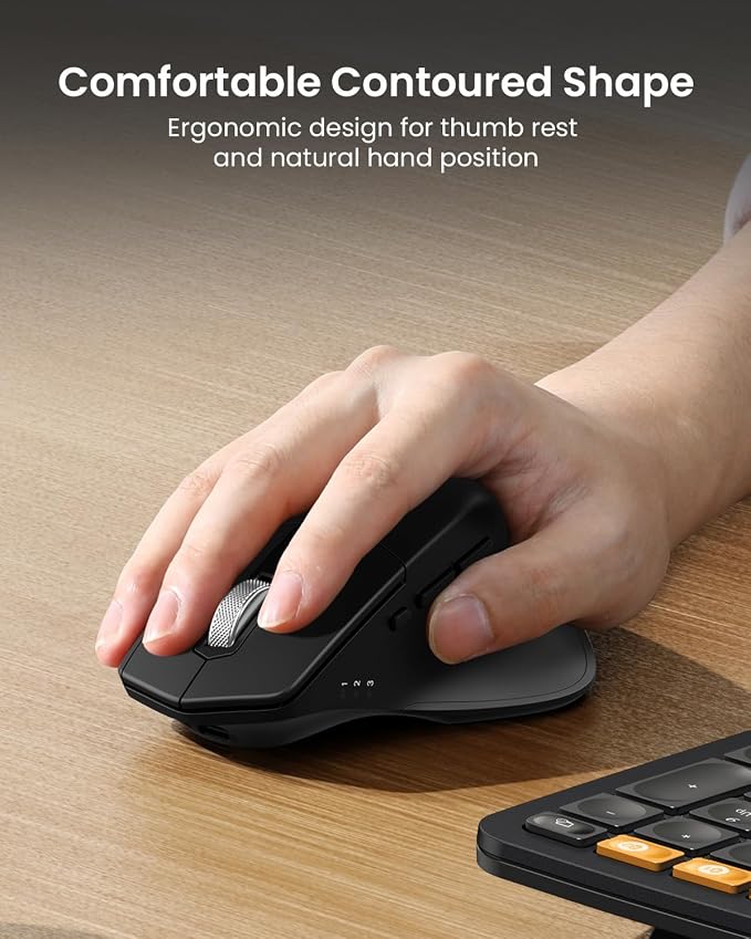 ProtoArc Ergonomic Wireless Keyboard Mouse, EKM01 Plus Full Size Ergo Bluetooth - Image 5