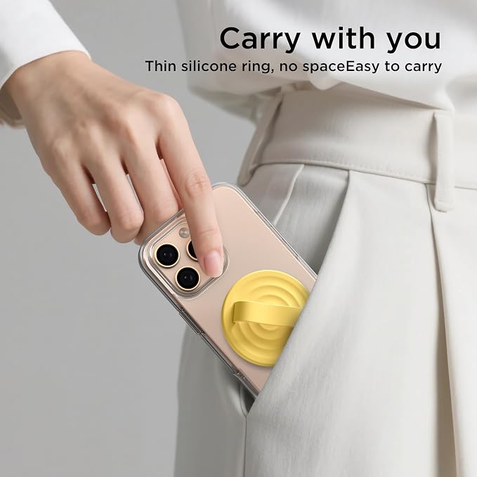 Magnetic Phone Ring Grip Holder, Silicone Finger Loop Grip, Compatible - Image 9