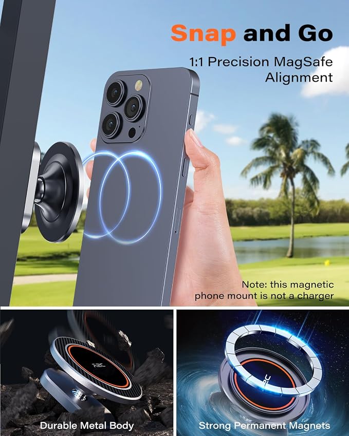 A2C Alloy Magnetic Golf Cart Phone Holder Compatible - Image 8