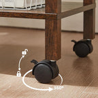 2 Tier Printer Stand with Storage, Under Desk Shelf Printer Table, Rolling - Image 7