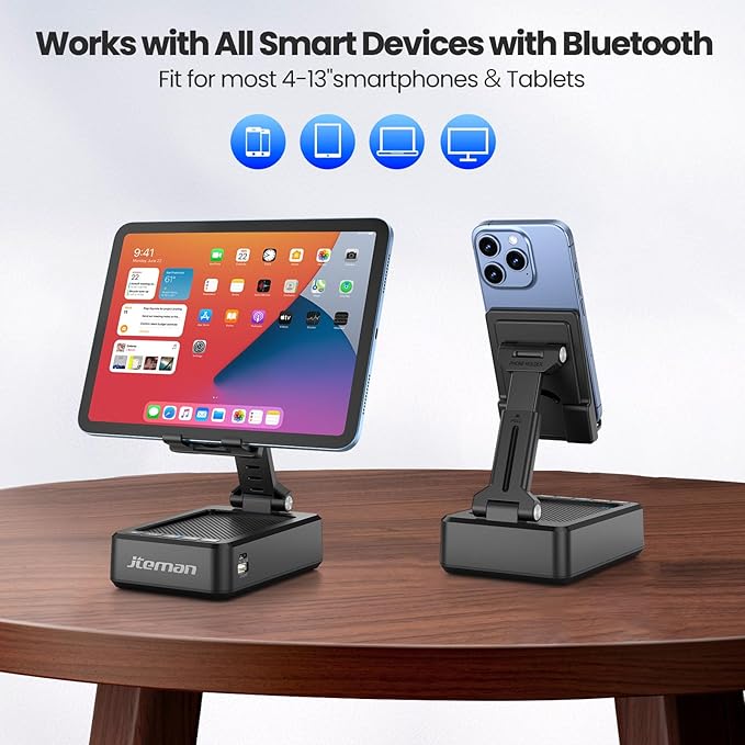 JTEMAN Cell Phone Stand with Bluetooth Speaker and Charging Function, Birthday - Image 6