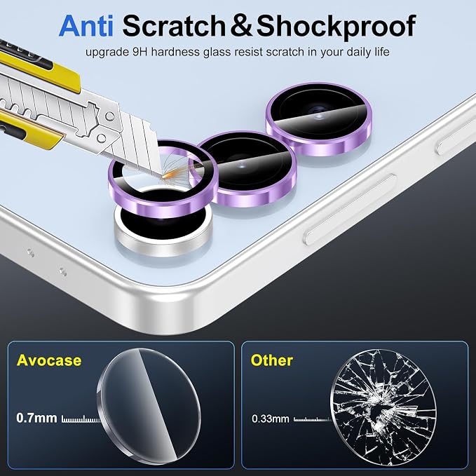 for Samsung Galaxy S24 FE Camera Lens Protector, Individual Metal Ring Tempered - Image 3