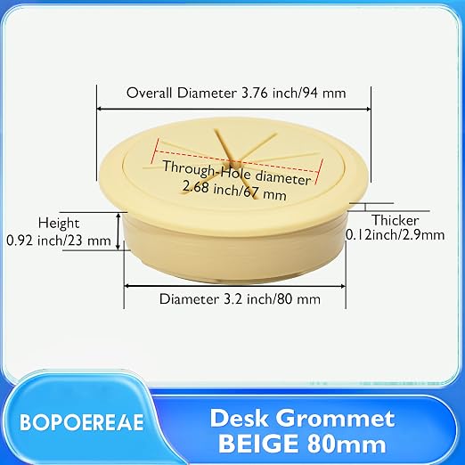 Desk Grommet 3-1/8", Desk Hole Cover - Image 8
