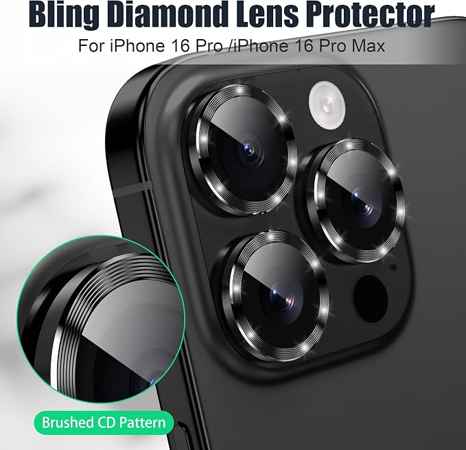 AGVEE 3+3 6 Pack for iPhone 16 Pro 6.3" / 16 Pro Max 6.9" Camera Lens Cover - Image 4