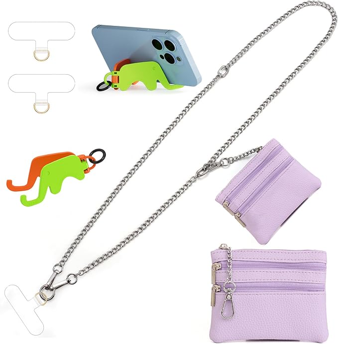 Clip and Go Strap for Phone Silver Metal Chain by Casecond