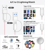 Temdan for Travel Vacation Essentials, 3 in 2 USB C Cable for Apple Watch - Image 2