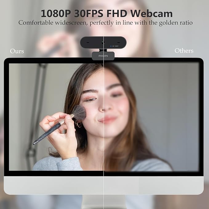 PHILIPS HD 1080P Webcam Camera for PC, SPL6208 Web Camera for Laptop, Dual - Image 2