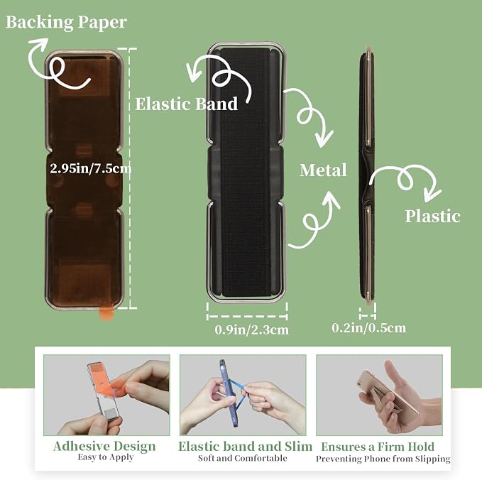 Phone Grip Strap Holder, 4 Pack Adhesive Flat Cellphone Stand Handle Kickstand - Image 3