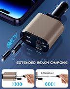 Retractable Car Phone Charger, 4 in 1 Fast Charge Car Phone Charger - Image 5