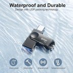 256GB USB-C & USB-A Dual Flash Drive, Waterproof, Slim Thumb Drive, OTG - Image 2