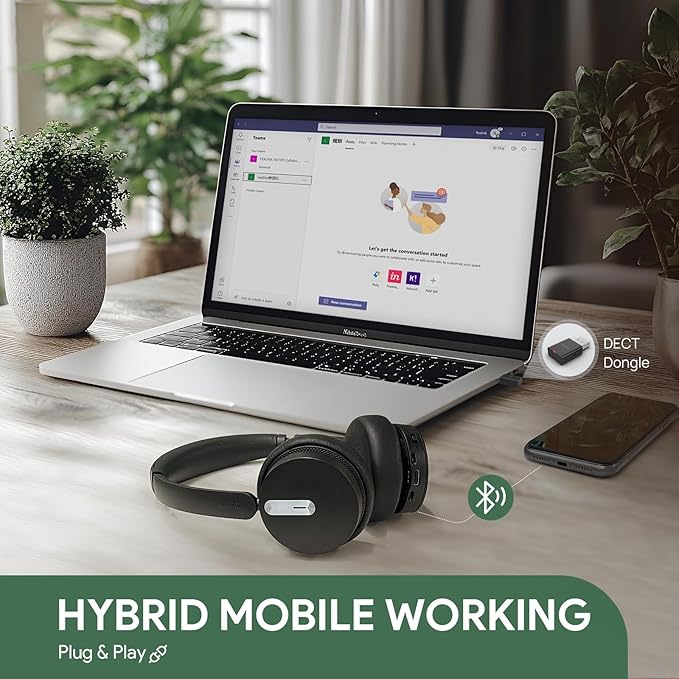 Yealink WH64 Hybrid with DECT Dongle, 492ft Range, 32 Talk Time Bluetooth - Image 4