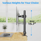 H&C Single Monitor Stand for 13-27" Monitors up to 17.6lbs, Adjustable Heights - Image 3
