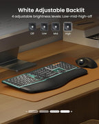 ProtoArc Backlit Bluetooth Ergonomic Keyboard, EK01 Plus Full Size Wireless - Image 2