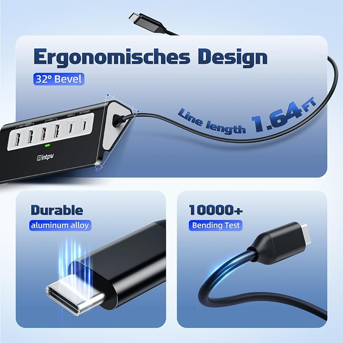 USB C Hub 10Gbps, 9-in-1 USB C Docking station - Image 3