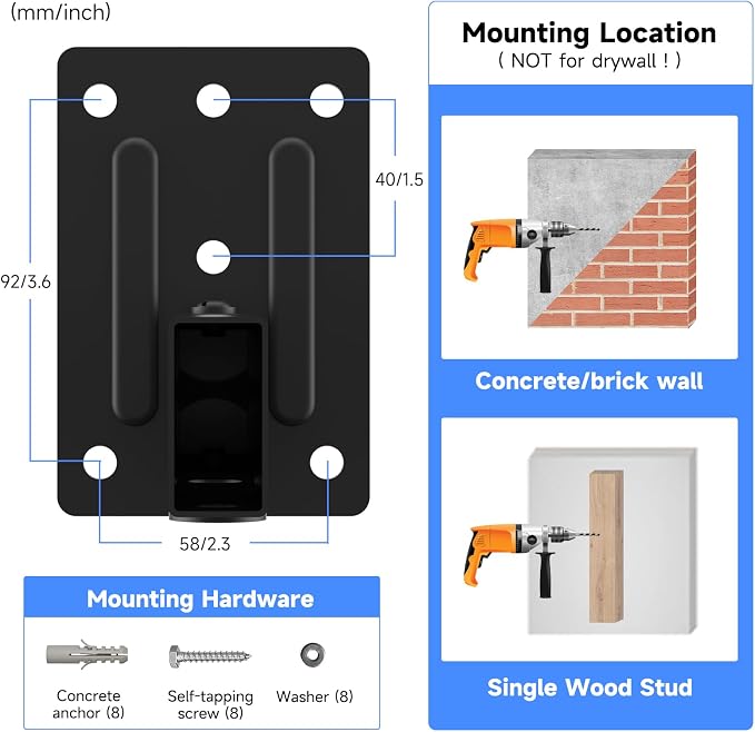 suptek Large Dual Side Clamping Bookshelf Speaker Wall Mounting Bracket - Image 7