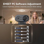 EMEET C100 1080P Webcam for PC, Fixed Focus, 66° FOV, Built-in Mic, Privacy - Image 5