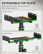 Set of 2 Dual Side Clamping Studio Monitor Stands Short Desktop Clamp Speaker - Image 4