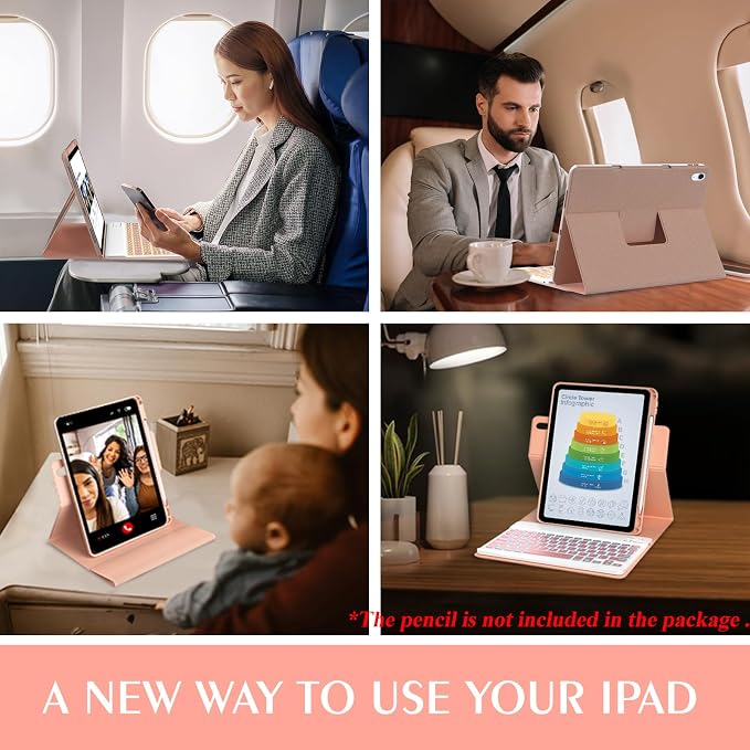 BLUTLOTUS Keyboard Case for iPad 10th Generation 2022 10.9 inch, 360° Rotatable - Image 5