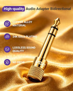VCE 6.35mm Male to 3.5mm Female 1/4 inch to 1/8 inch 24K Stereo Audio Jack - Image 3