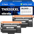 TN920XXL Black Toner Cartridge 2-Pack High Yield Compatible by JCTONER