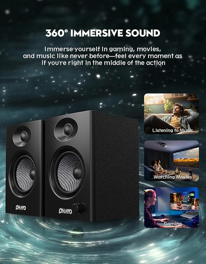 OHAYO 60W Computer Speakers for Music and Gaming, Active Bluetooth 5.3 - Image 4
