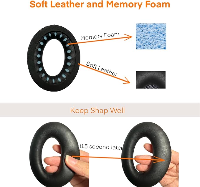 MBWIGF Replacement Ear Pads for Bose QuietComfort 35 & Quiet Comfort 35 II - Image 4