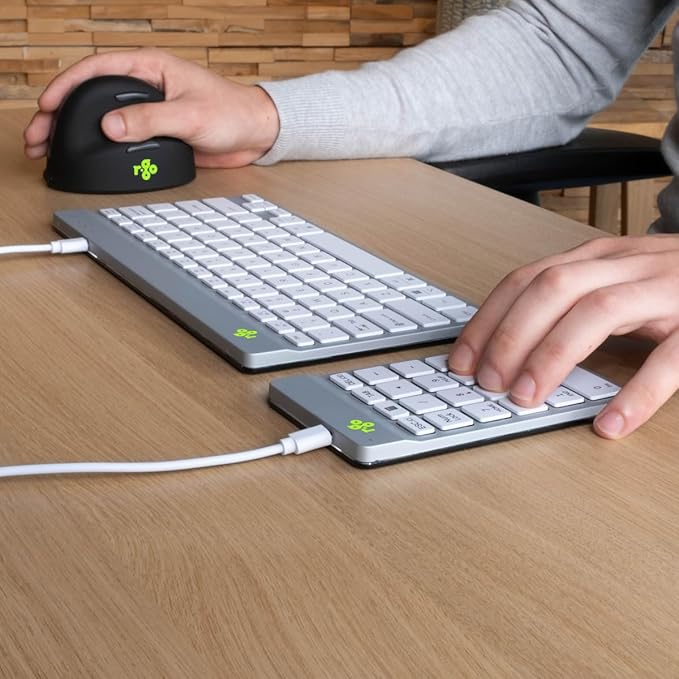 R-Go Number Pad Keyboard, USB-C/A Wired, Mini Numeric Keypad - Image 2