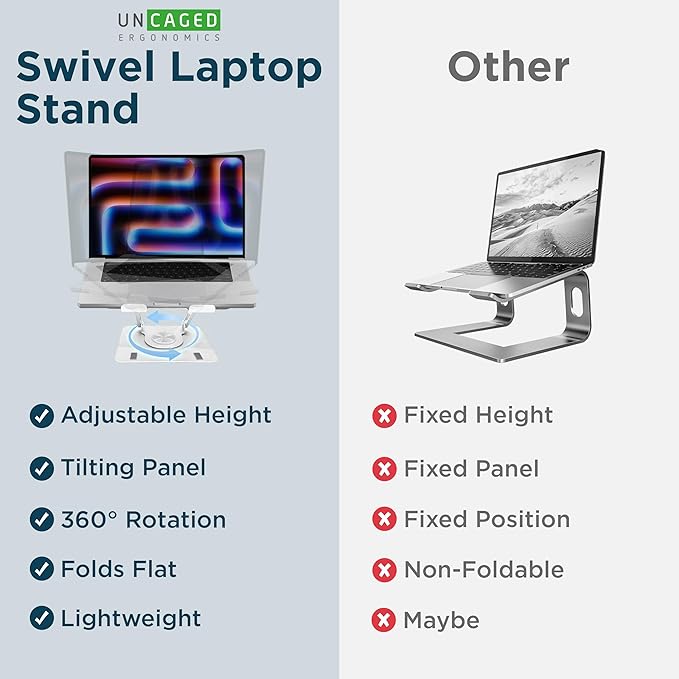Uncaged Ergonomics Swivel Laptop Stand - Image 5