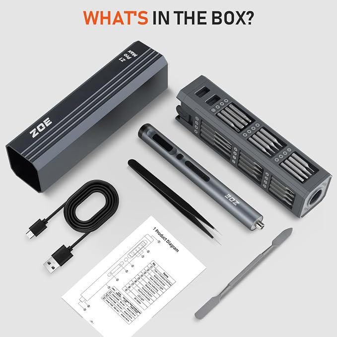 ZOE Electric Screwdriver, Mini Precision Screwdriver Set Cordless Screw driver - Image 7