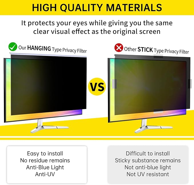 32 Inch Privacy Screen for 16:9 Computer Monitor, Anti-Blue Light Monitor - Image 3