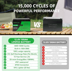 12V 100Ah LiFePO4 Lithium Battery, Built-in Smart BMS, Low Temperature - Image 4