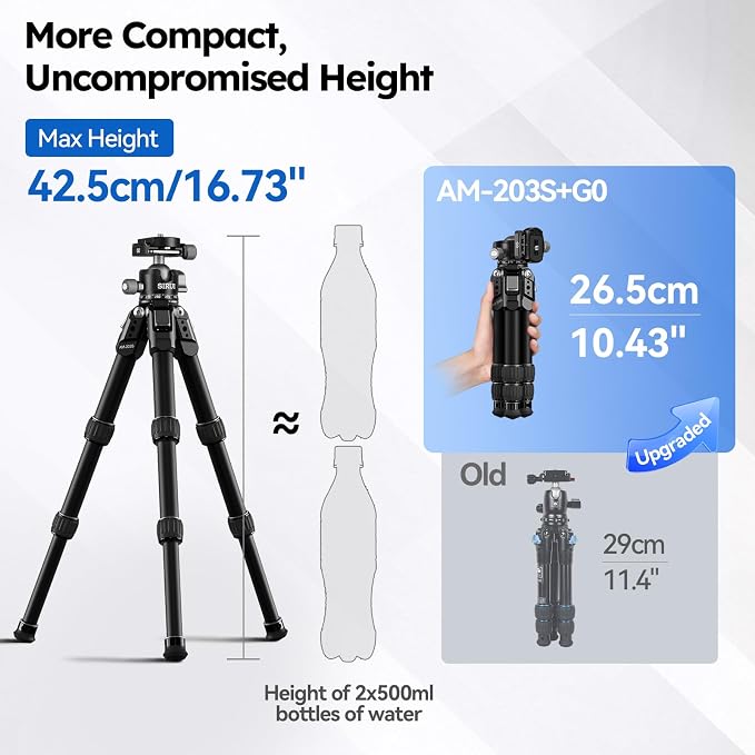 SIRUI Lightweight Mini Tripod, 1.9lbs Aluminum Desktop Table Tripod - Image 3