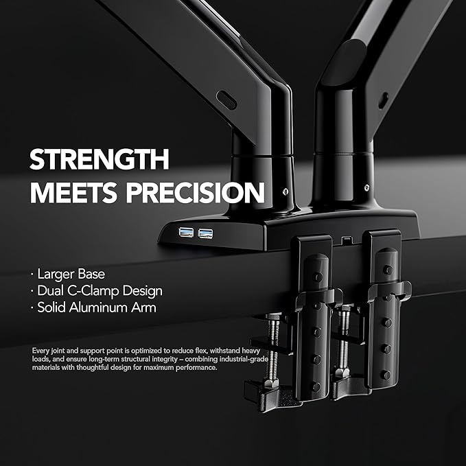 HUANUO Dual Monitor Stand for 13″–40″, Premium Dual Monitor Mount - Image 6
