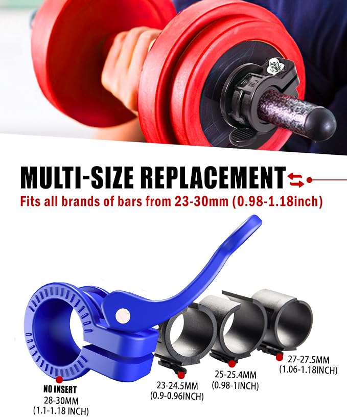 Narrow Barbell Clips 2.5cm Width - Image 2
