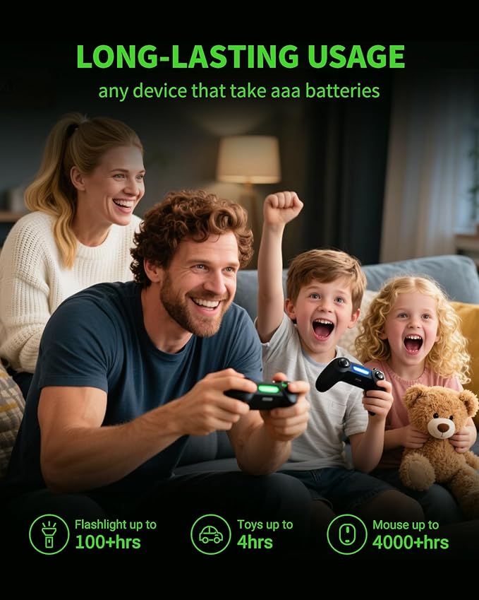 EBL Rechargeable AAA Batteries Ready2Charge 1100mAh 1.2V Ni-MH Battery - Image 2