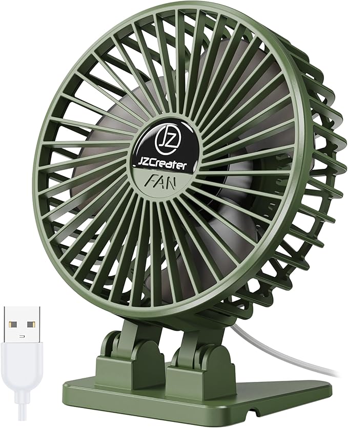 JZCreater USB Desk Fan, Mini Fan Portable, 3 Speeds Desktop Table Cooling Fans by JZCreater