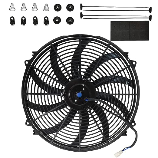MuHize 16 Inch Universal Radiator Cooling Fan Kit - 12V 120W High Performance by MuHize