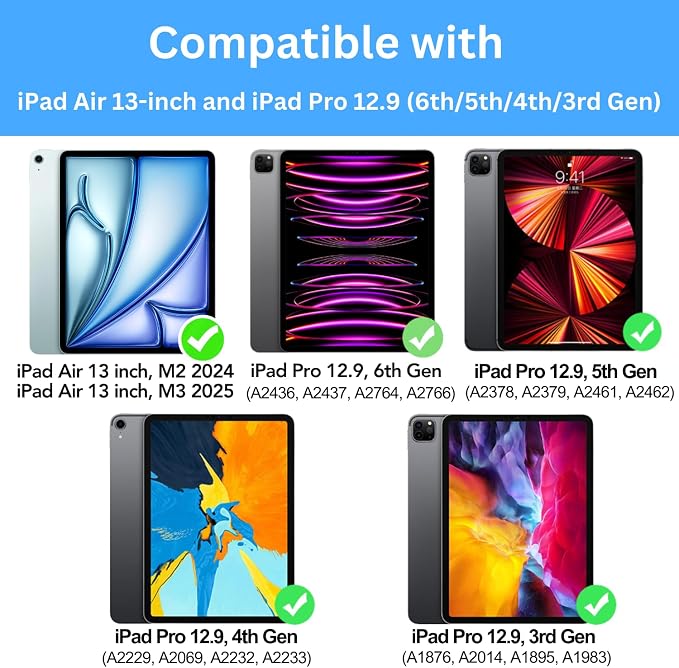 Keyboard Case for iPad Air 13 and iPad Pro 12.9 inch 6th / 5th / 4th / 3rd - Image 3