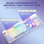 RisoPhy Wireless Gaming Keyboard, Tri-Mode BT5.0/2.4GHz/USB-C, RGB Light up - Image 5