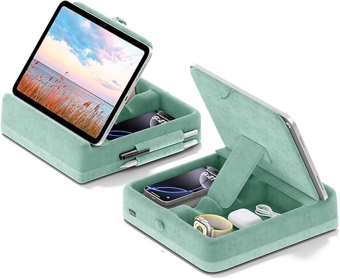 KDD Tablet Pillow Stand with Storage, Foldable iPad Holder by KDD