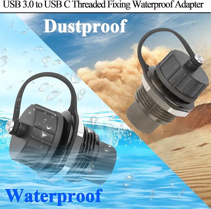 QIANRENON USB 3.0 to USB C Threaded Fixing Waterproof Adapter 5Gbps USB3.0 - Image 6