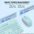Wireless Keyboard and Mouse Combo, Full-Size Silent Ergonomic Keyboard and - Image 3