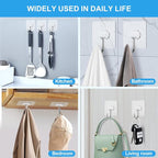 Large Adhesive Hooks for Hanging Heavy Duty Wall Hooks Self Adhesive Towel Coat - Image 3