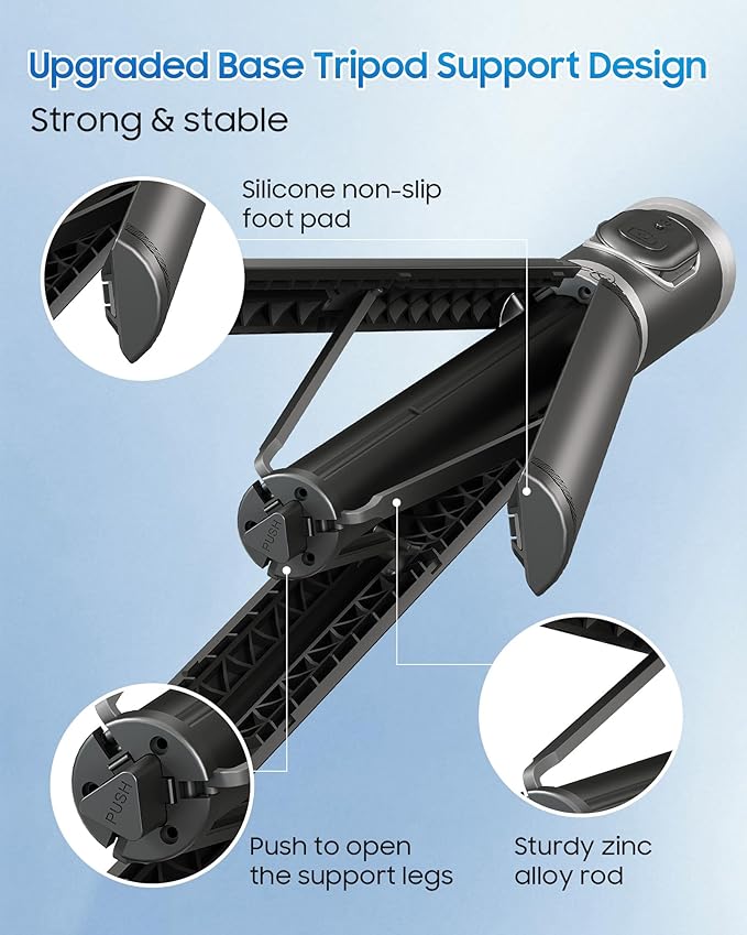 67" Selfie Stick Phone Tripod, All-in-1 Cell Phone Tripod - Image 3