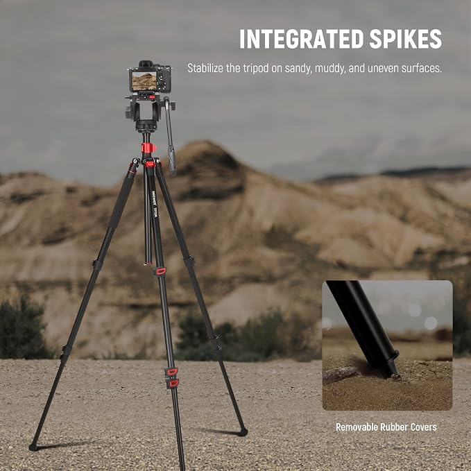 NEEWER 72" Fluid Head Video Tripod Monopod, Aluminum Alloy QR Plate Compatible - Image 7