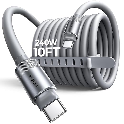 LISEN 10FT USB C Cable Fast Charging, Chubby 240W Cable USB C to USB C Fast by Lisen